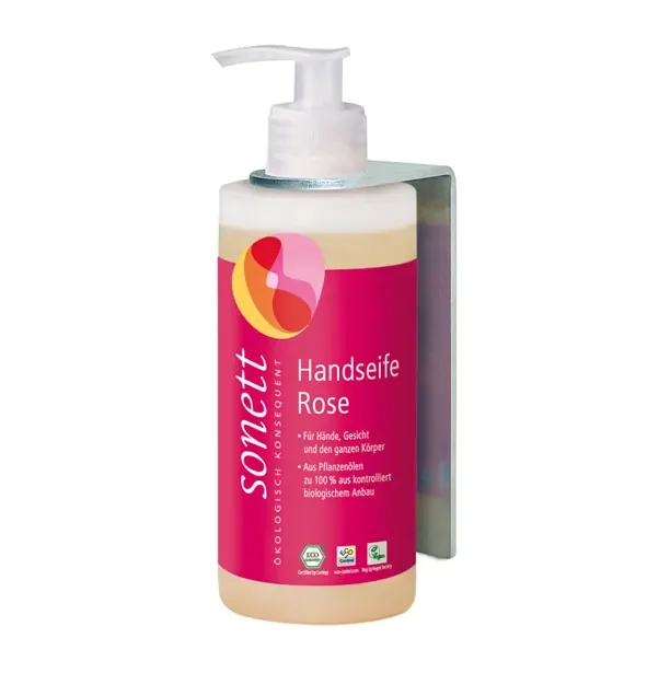 "Support mural distributeur savon inox, support mural savon 300ml, fixation murale distributeur savon, inox image"
