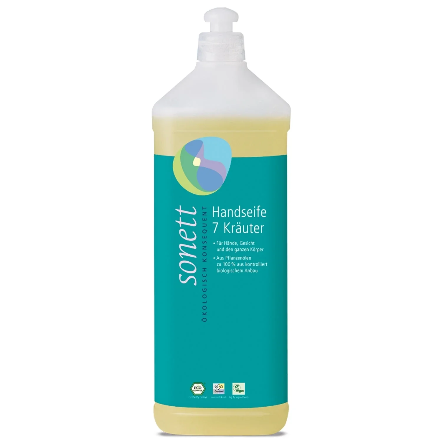"Savon mains recharge 1 litre, savon liquide mains, recharge savon mains, savon 7 herbes image"