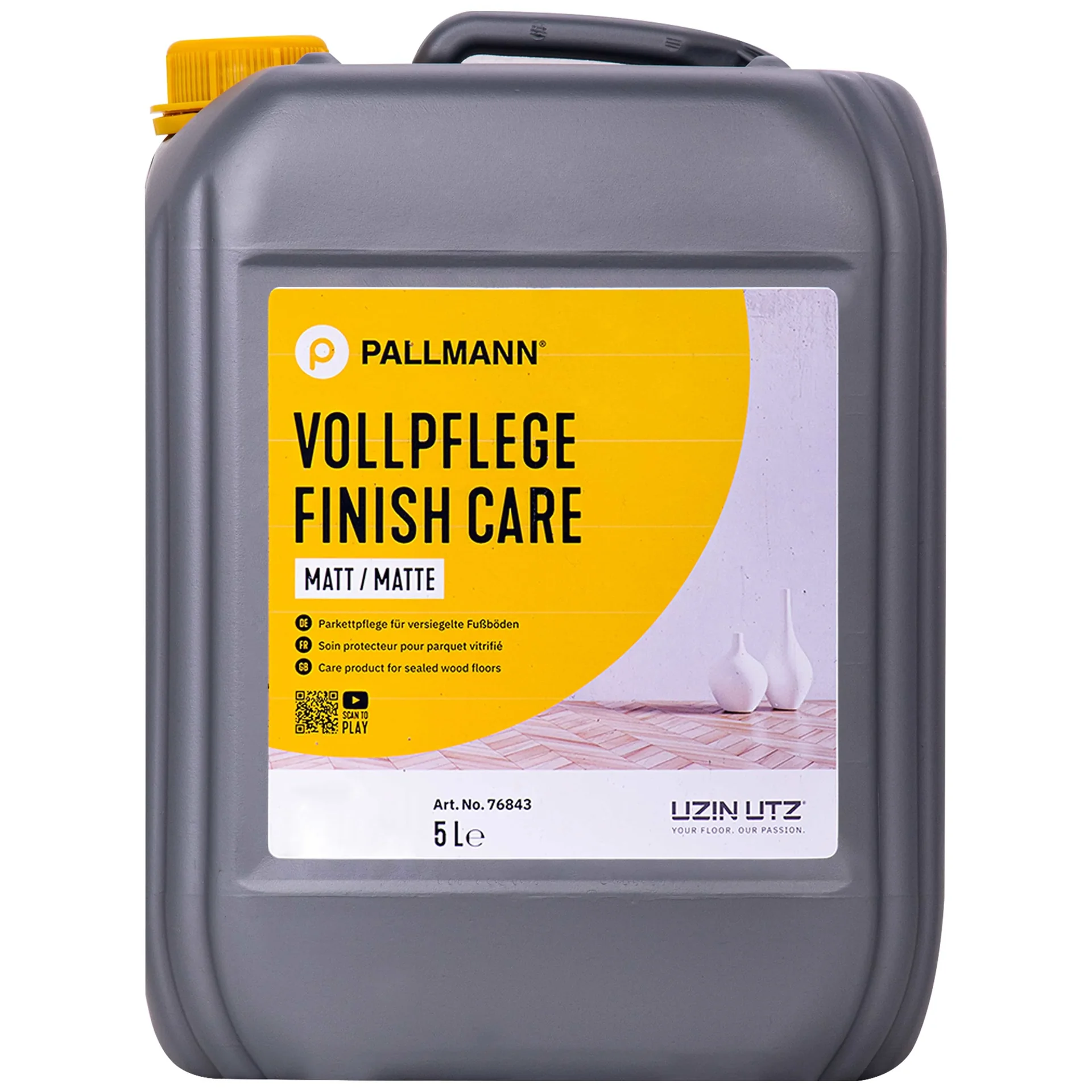 "Entretien parquet mat, PALLMANN Vollpflege/Finish Care mat 5 Liter, nettoyant parquet mat, protection image"