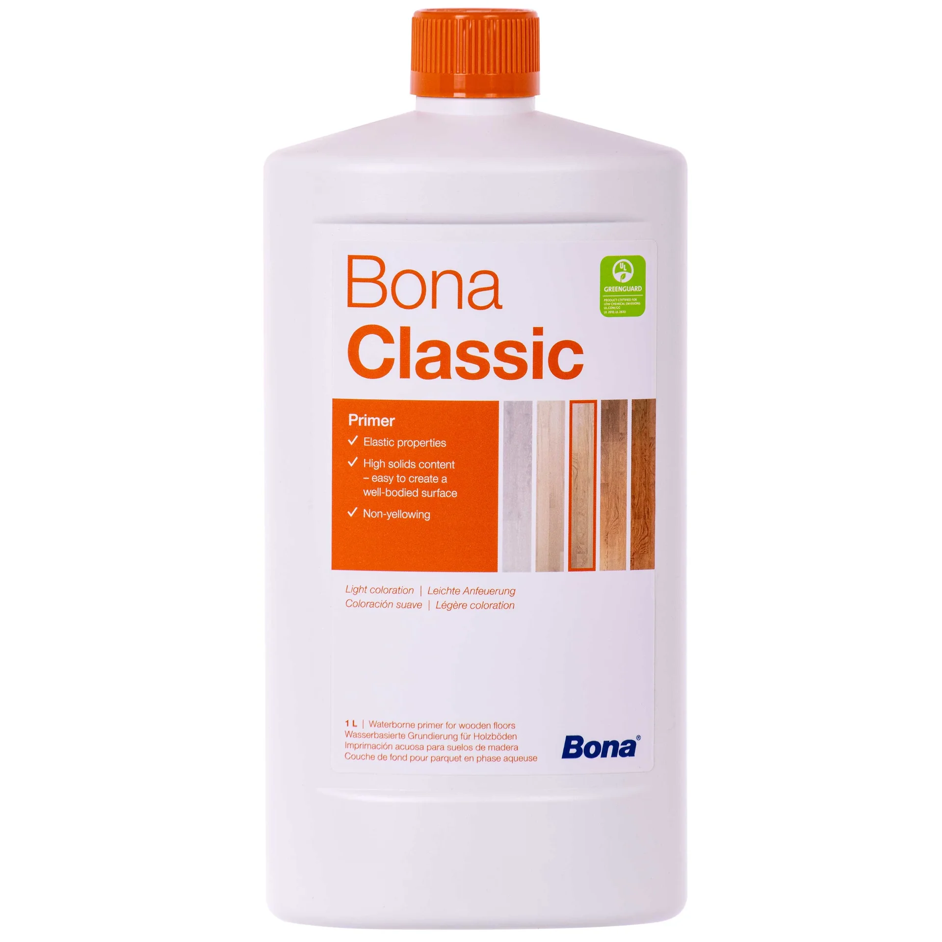 "Primaire parquet, Primaire bois, Fond dur parquet, Primaire d'accrochage parquet, Primaire pour vitrificateur parquet, Préparation parquet avant vitrification, Sous couche parquet, Primaire parquet bois, Primaire avant vitrification, BONA Classic 1 Liter image"