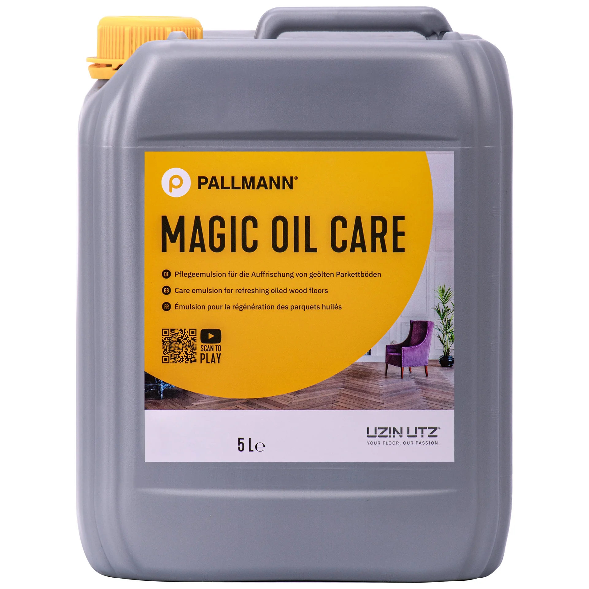"Entretien parquet huilé, PALLMANN Magic Oil Care 5 Liter, nettoyant parquet huilé, protection image"