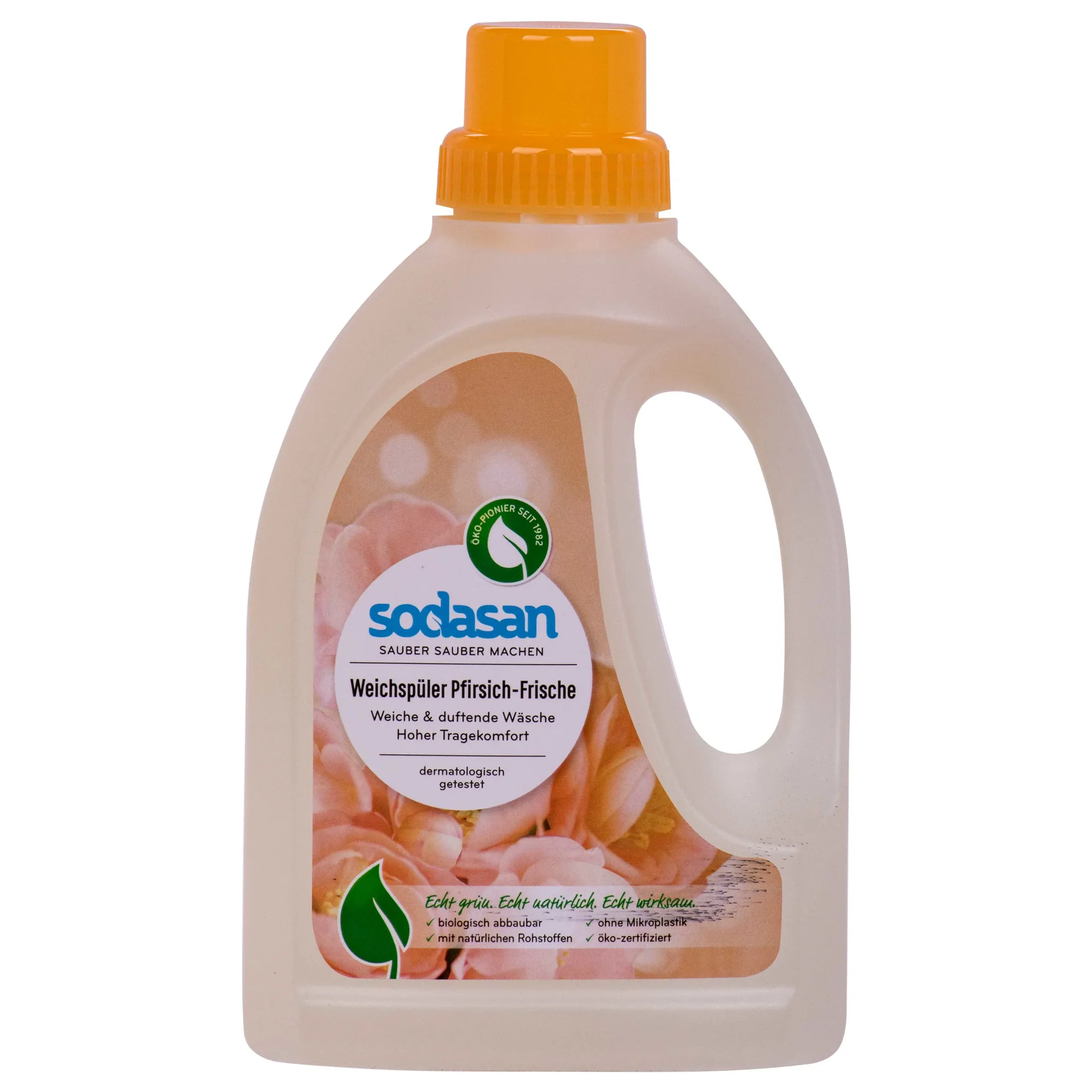 "Adoucissant linge 750ml, pêche, adoucissant écologique, linge peaux sensibles image"