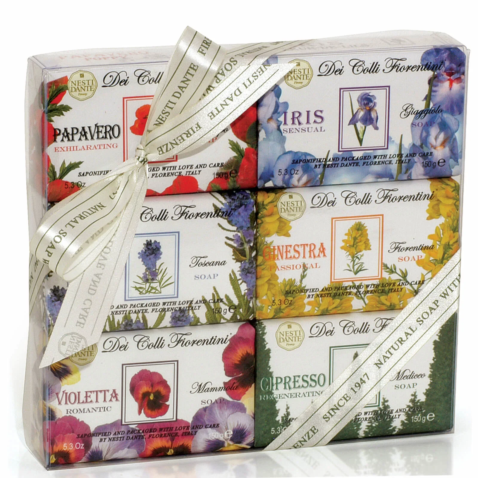 "Savon artisanal, Coffret savons, Nesti Dante Dei Colli Fiorentini, SET 6 x 150 g, savons naturels, savon parfumé, idée cadeau image"