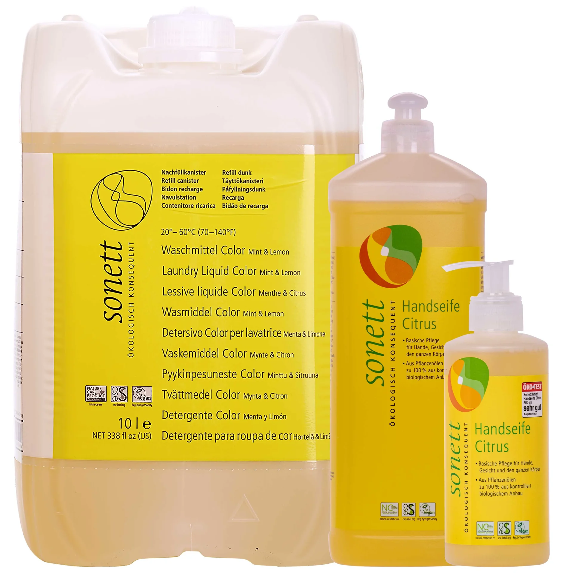 Savon mains agrumes, Savon liquide mains, Savon naturel, Rechargeable
