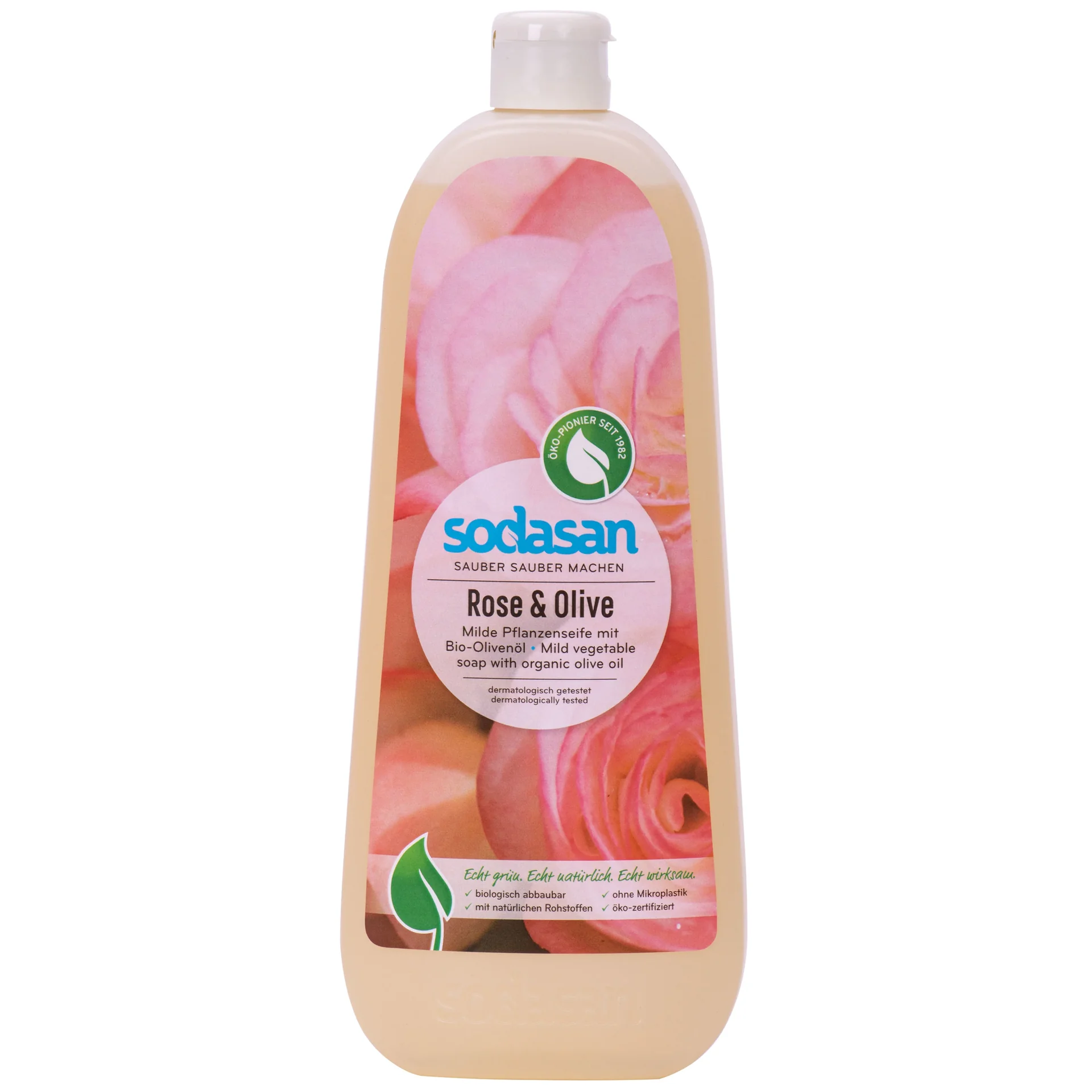 "Savon liquide rose olive, 1 litre, savon mains, savon végétal image"