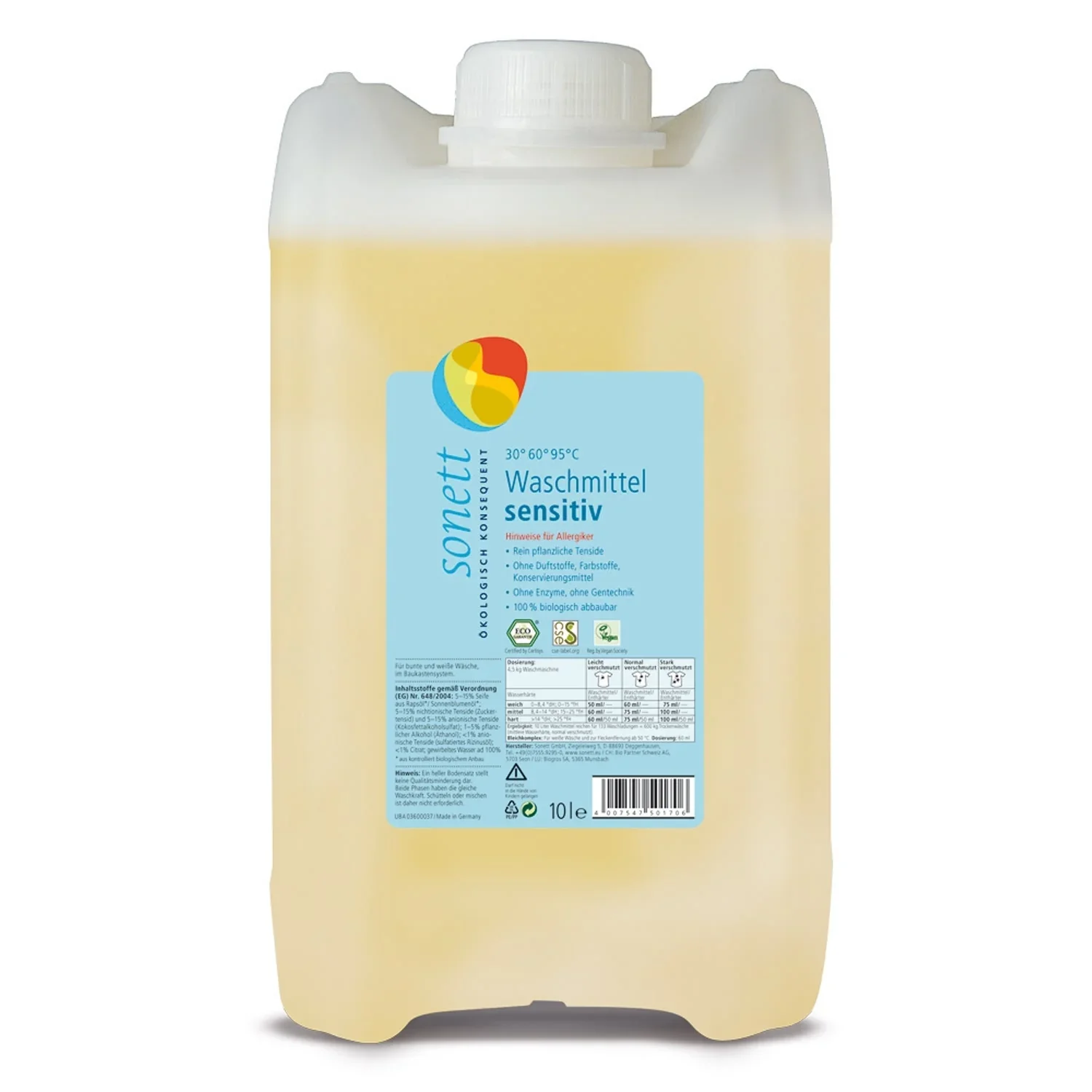 "Lessive liquide sensitive 5 litres, sans parfum, lessive peau sensible image"