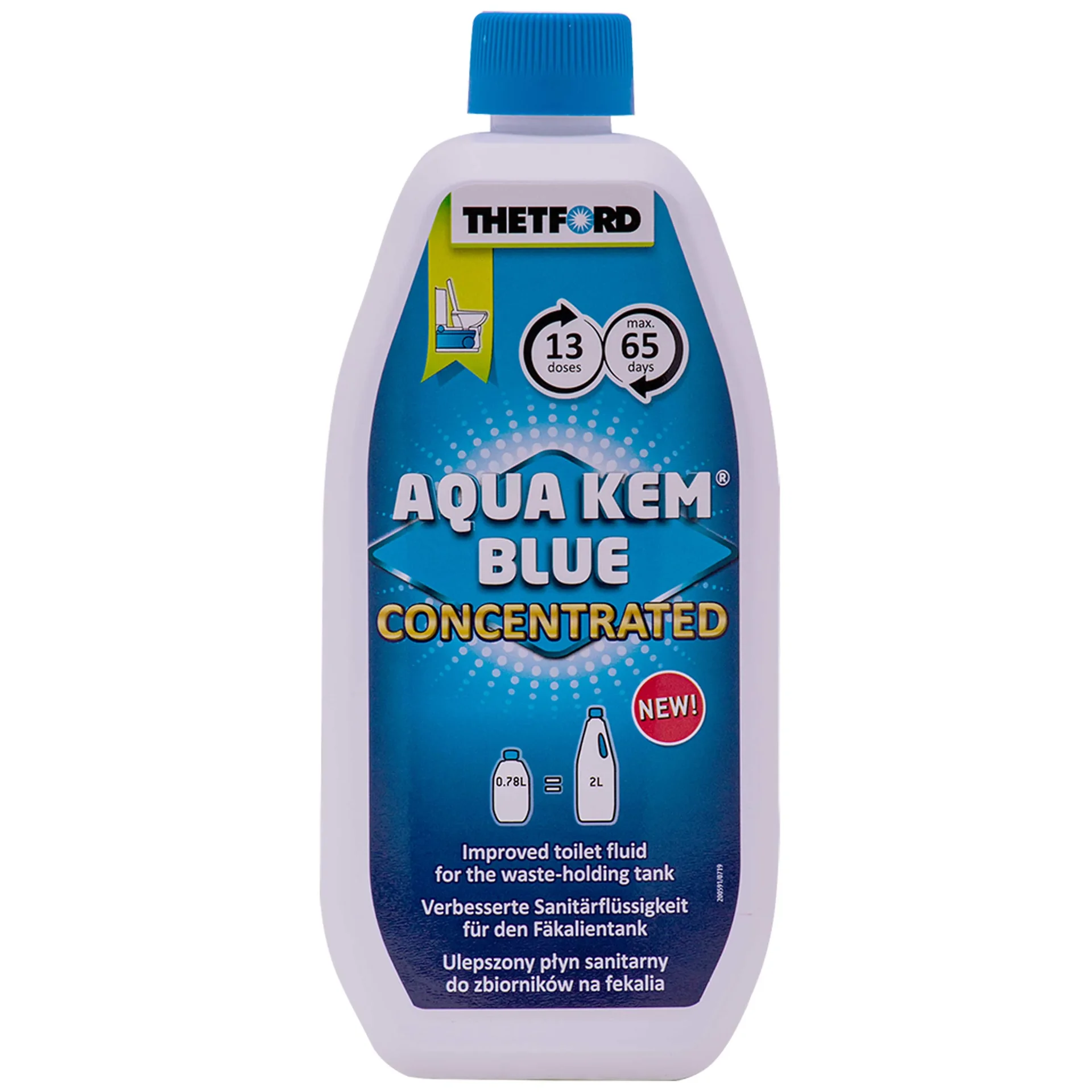"Produit toilette chimique, Aqua Kem Blue 0,78 Liter concentré, liquide wc chimique image"