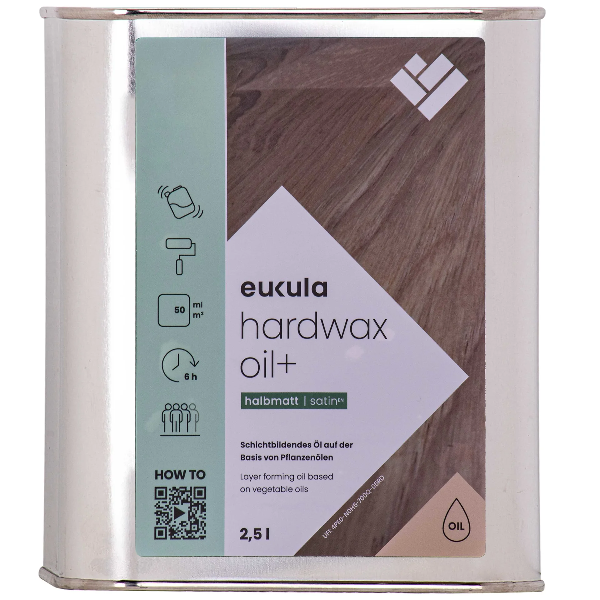 "Huile cire dure, huile parquet, 2,5 Litres, huile bois, satinée image"