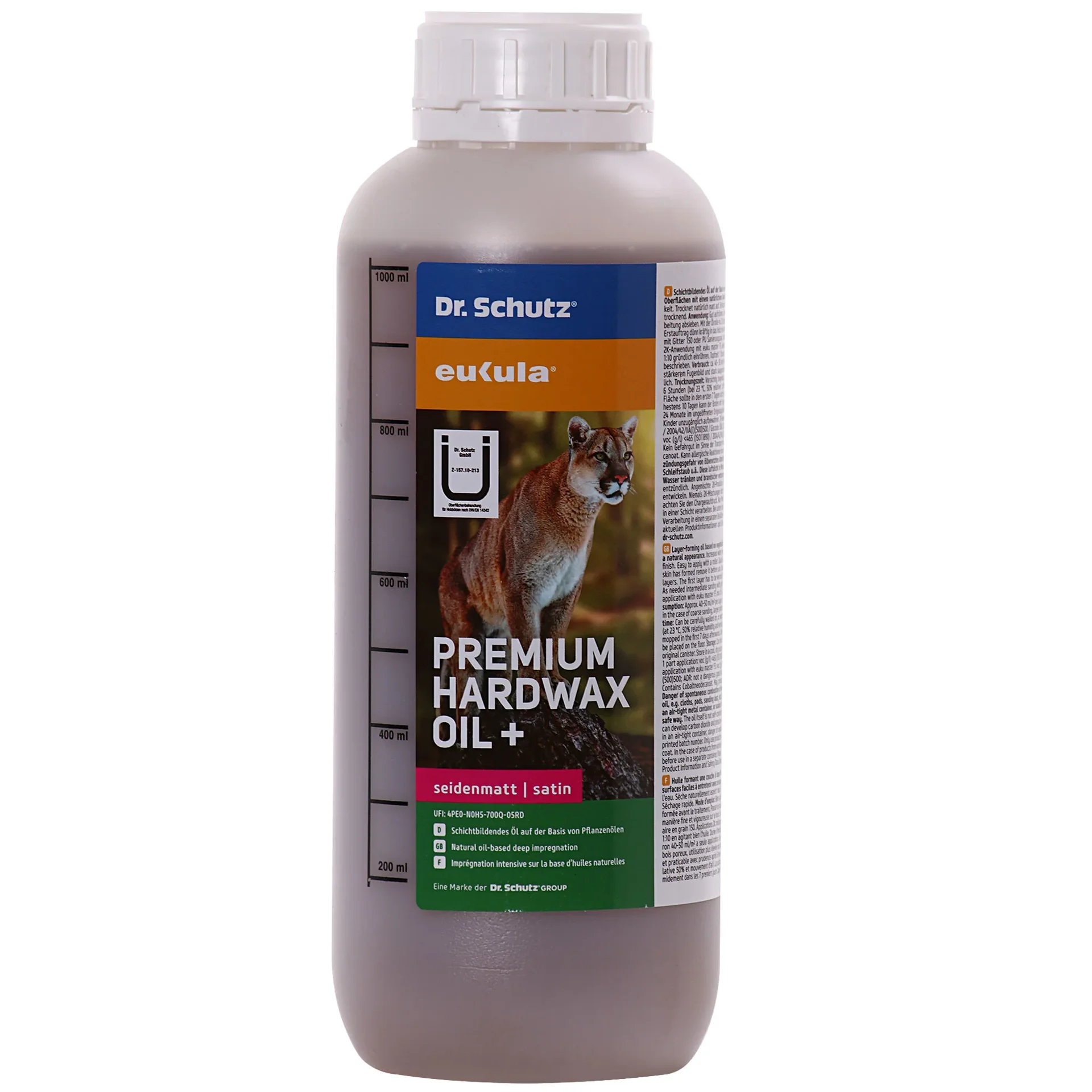 "Huile cire dure premium, seidenmatt 1 Liter, pour parquet, huile bois image"