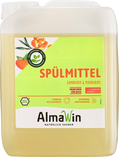 "Liquide vaisselle écologique 5 Liter, nettoyant vaisselle naturel, Sanddorn Mandarine image"