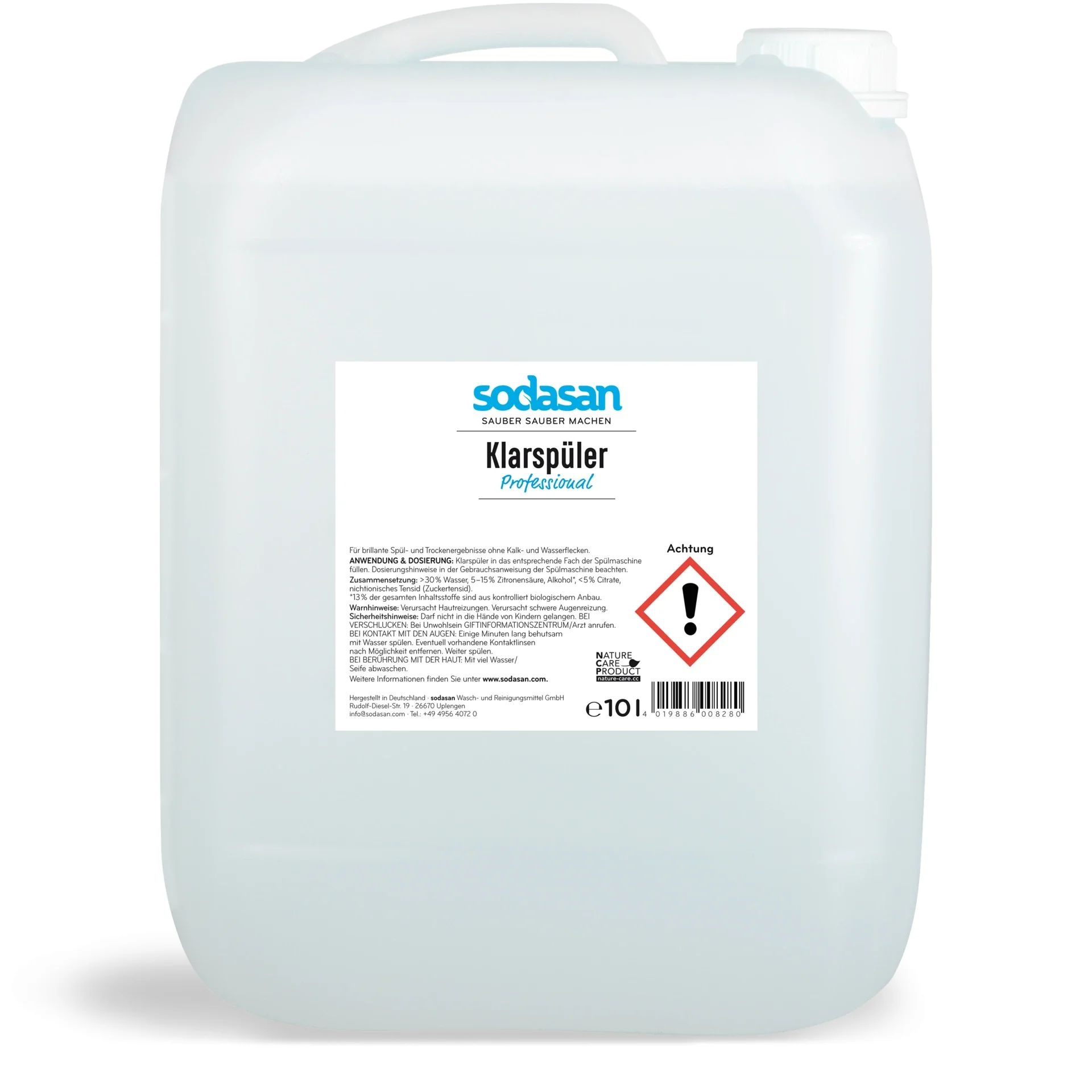 "Liquide de rinçage professionnel 10 litres, produit de rinçage lave-vaisselle professionnel image"
