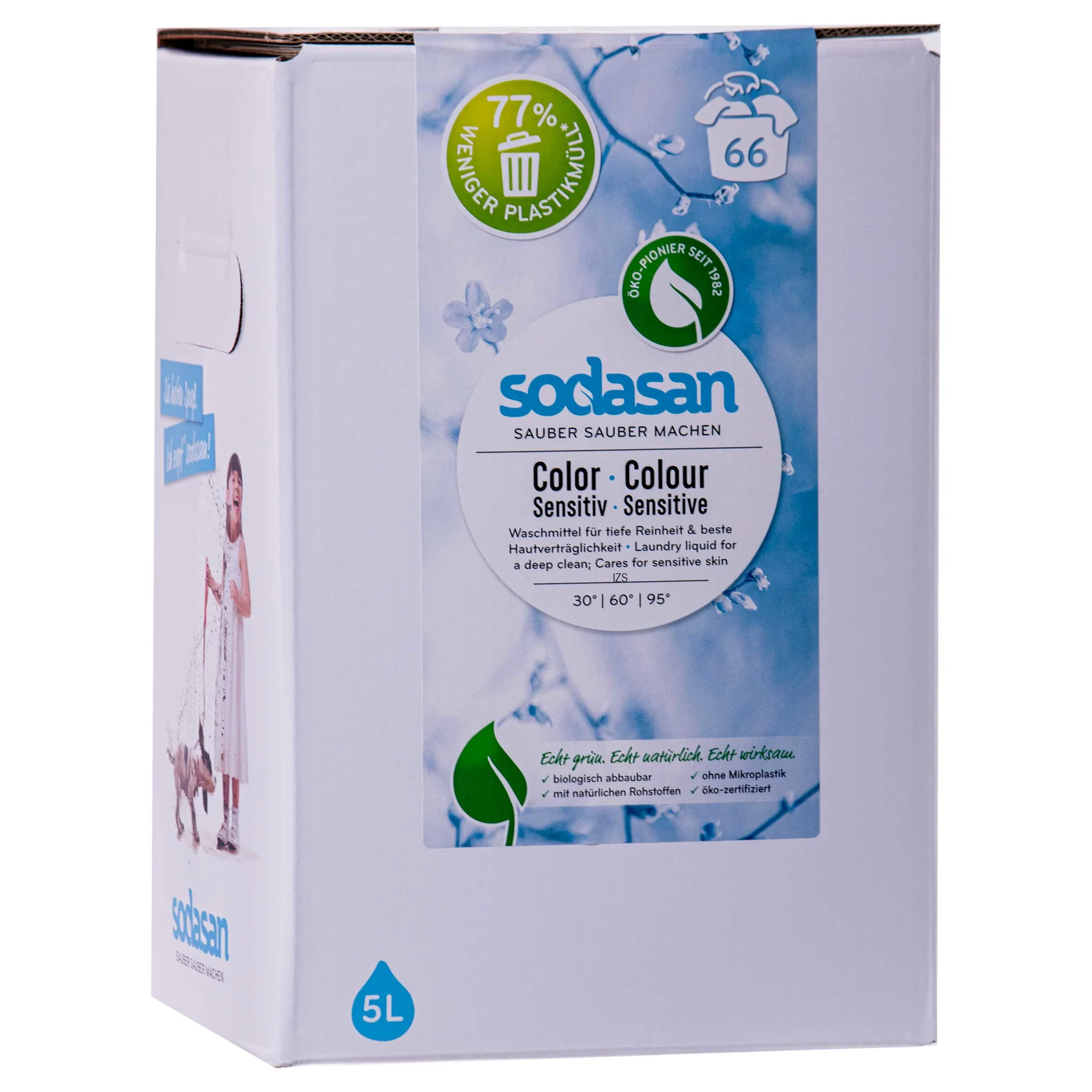 "Lessive liquide couleurs 5 Liter, SODASAN Color sensitiv, format familial image"