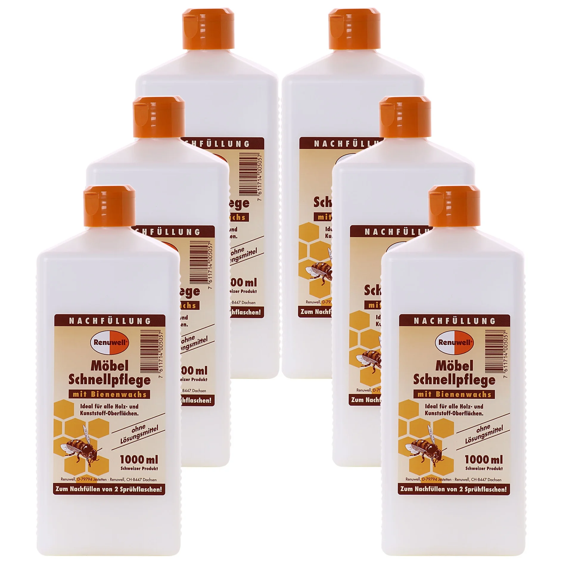 "Entretien meubles rapide, Nettoyant meubles, Lustrant meubles, Soin meubles bois, 1 Litre x 6 Flaschen image"