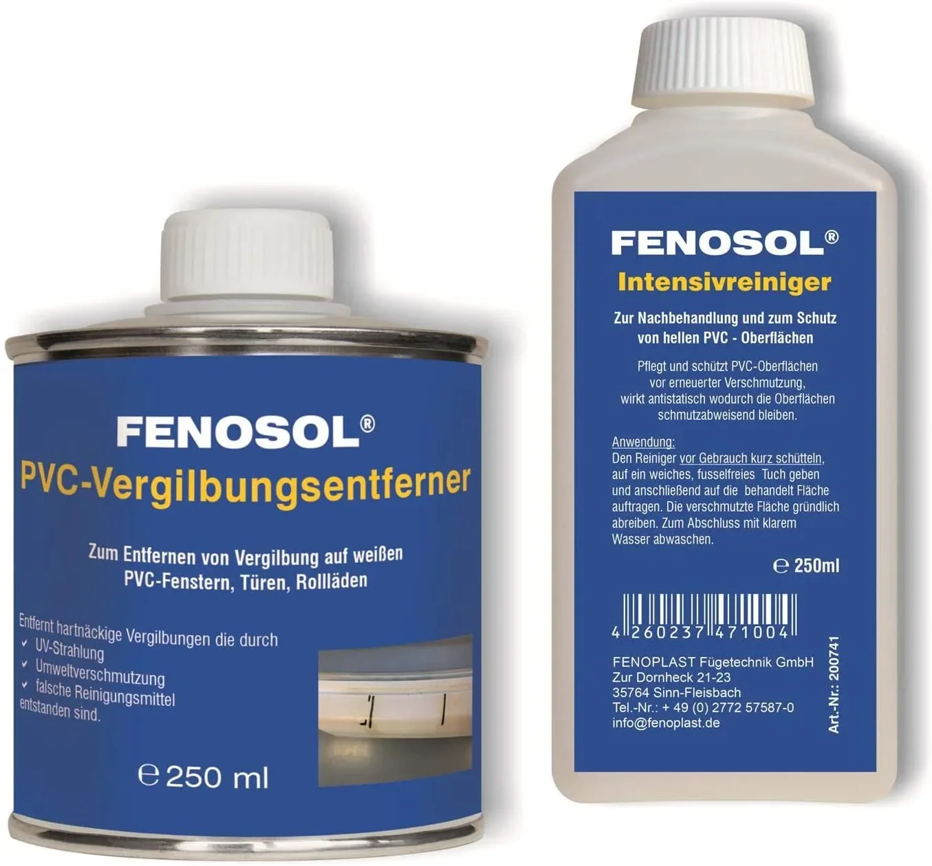"Nettoyant PVC jauni, Kit nettoyage PVC jauni, Enlever jaunissement PVC, FENOPLAST Fenosol image"