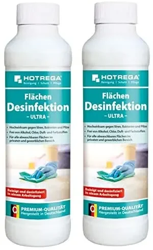 Désinfection surface, 2 x 500 ml avec Spritzeinsatz, désinfection cuisine
