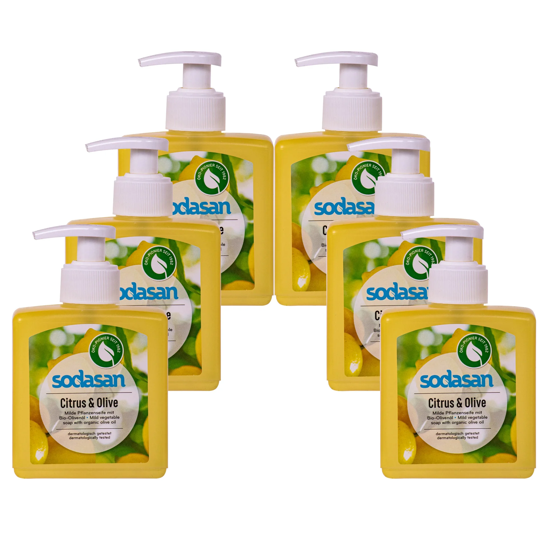 "Savon liquide mains, savon liquide, savon mains, savon bio, savon naturel, savon agrumes, savon olive 6 x 300 ml image"