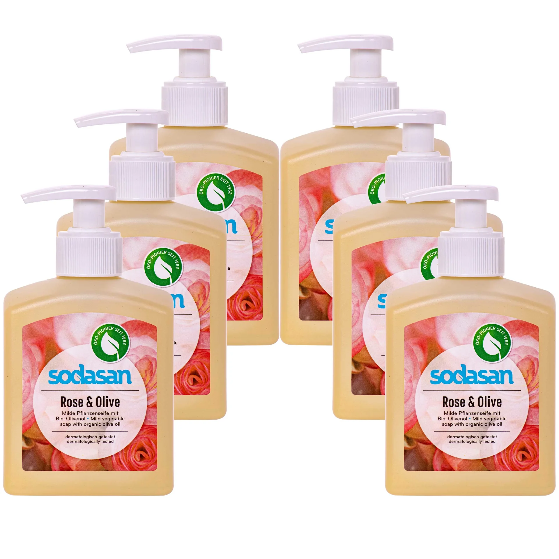 "Savon liquide rose olive, 6 x 300ml, savon liquide mains rose, savon végétal image"