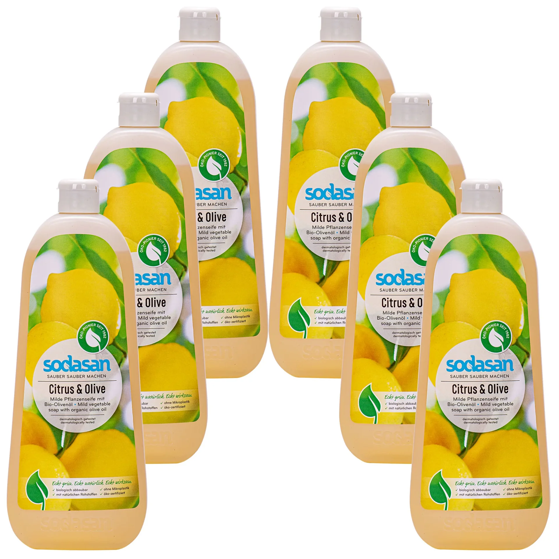 "Savon liquide mains, Savon liquide, Savon mains, Savon végétal, 6 x 1 Liter, Citrus Olive image"