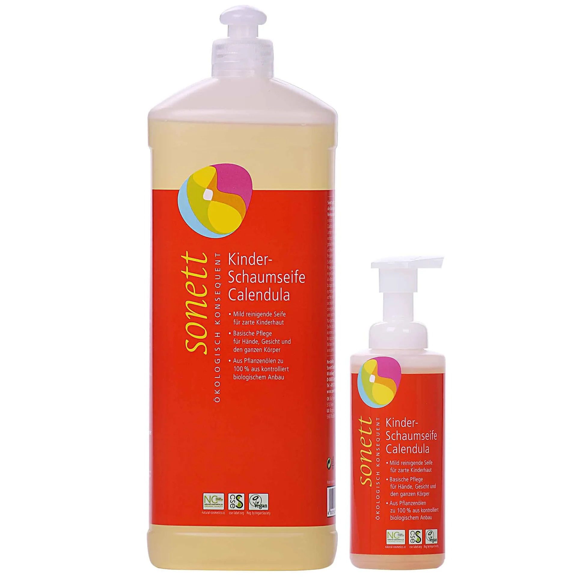"Savon mousse enfant Calendula, recharge 1 litre + flacon 200 ml, savon bébé image"