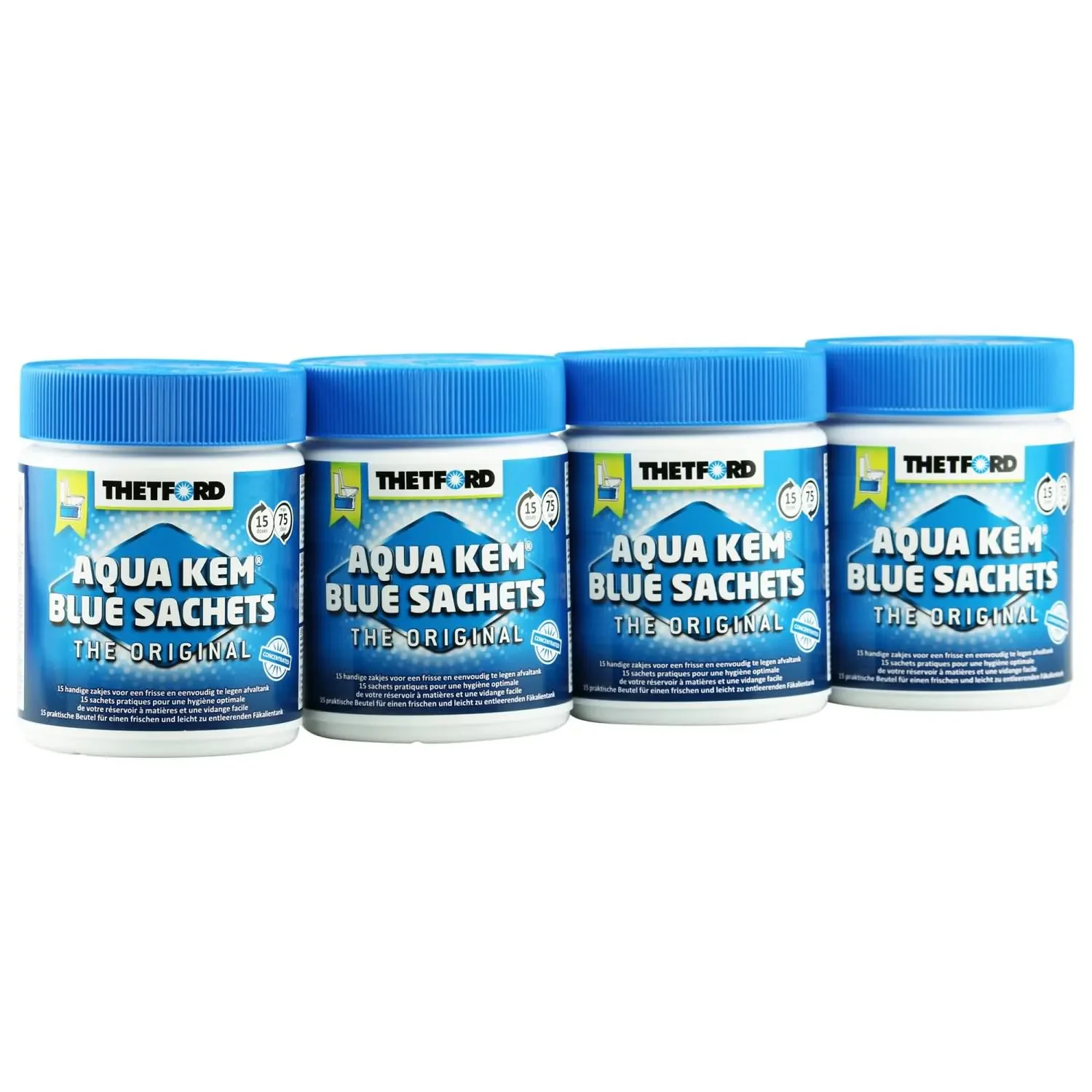 Sachets WC chimiques, produit WC chimique, sachets chimiques toilettes portables, 15 sachets, 4 doses