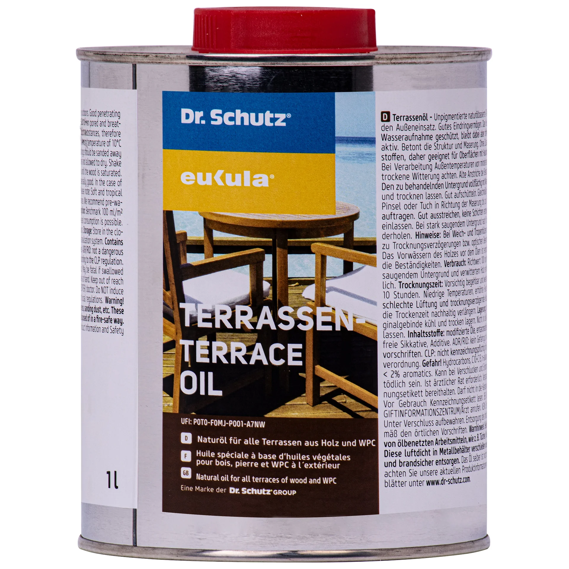 "Huile terrasse bois 1 Liter, huile naturelle pour terrasse bois et WPC image"