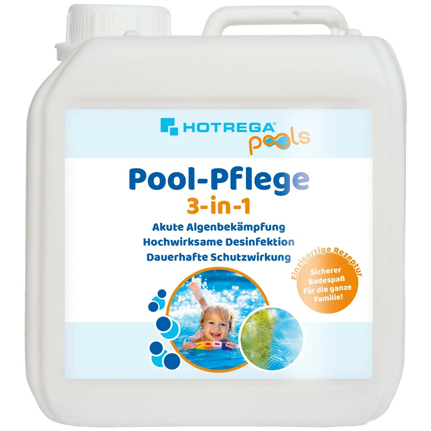 "Traitement piscine 3 en 1, Anti algues piscine, 2 Liter, Algicide piscine, Clarifiant piscine image"