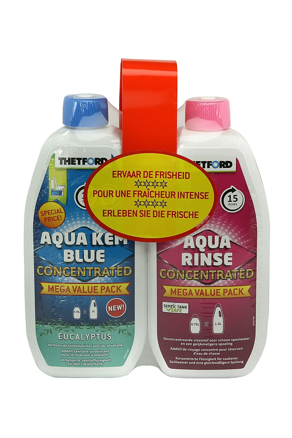 "Liquide toilette chimique, Duopack, 0,78L Aqua Kem Blue Eucalyptus, 0,75L Aqua Rinse, nettoyant WC chimique image"