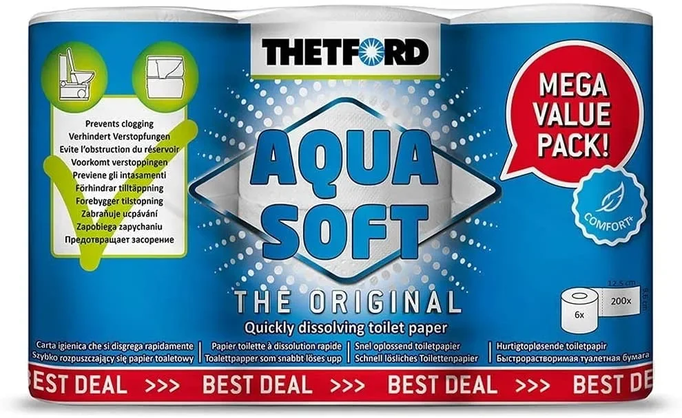 "Papier toilette camping, Aqua Soft, 1 packung = 6 rollen, papier toilette soluble image"