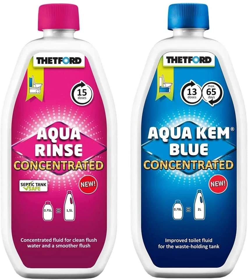 "Produits entretien toilettes camping-car, Duopack Aqua Kem Blue 0,78 Liter, Aqua Rinse 0,75 Liter, produit toilette chimique camping car image"