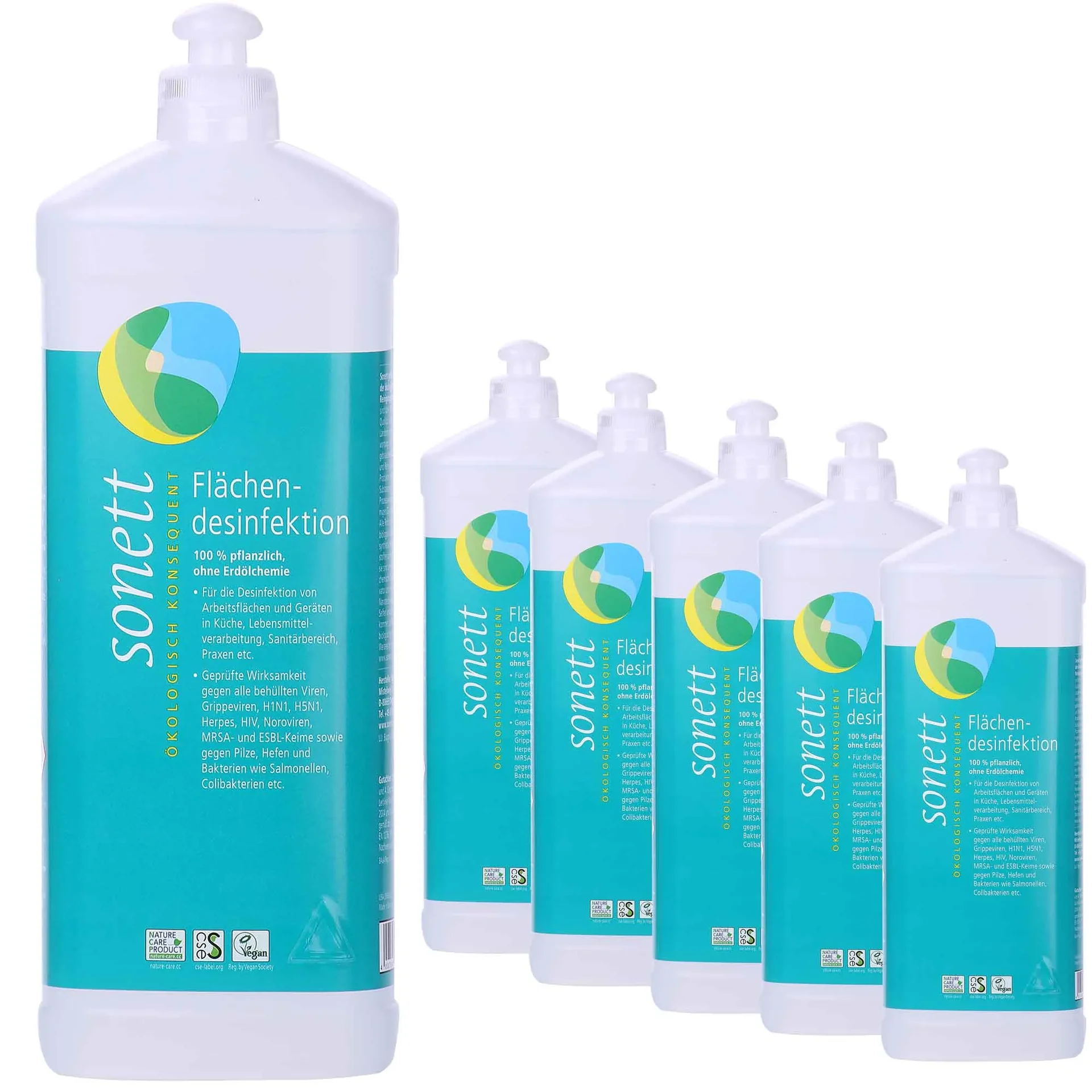 "Désinfection surfaces, désinfectant surfaces 1 litre, 6 x 1 Liter image"
