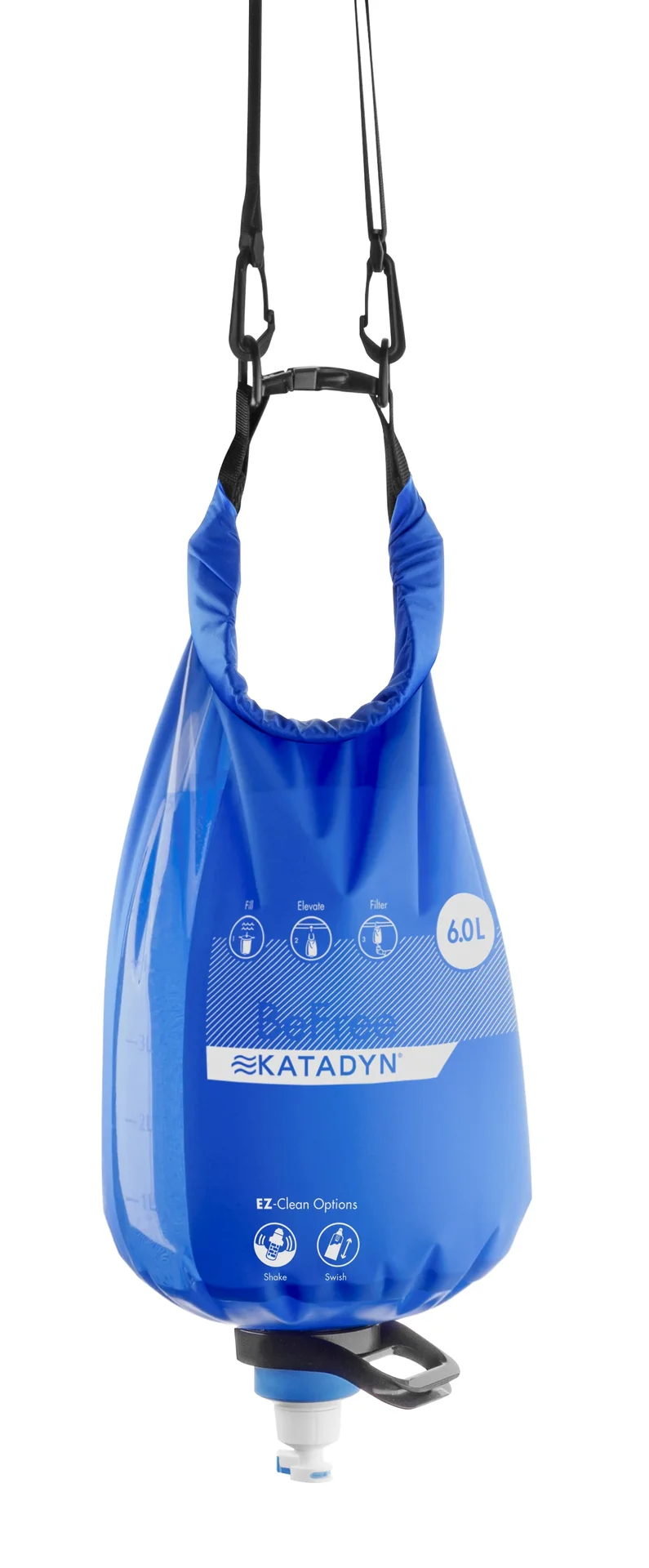 "Filtre à eau gravité 6.0 litres, filtre eau randonnée, avec Trägergurt blau image"