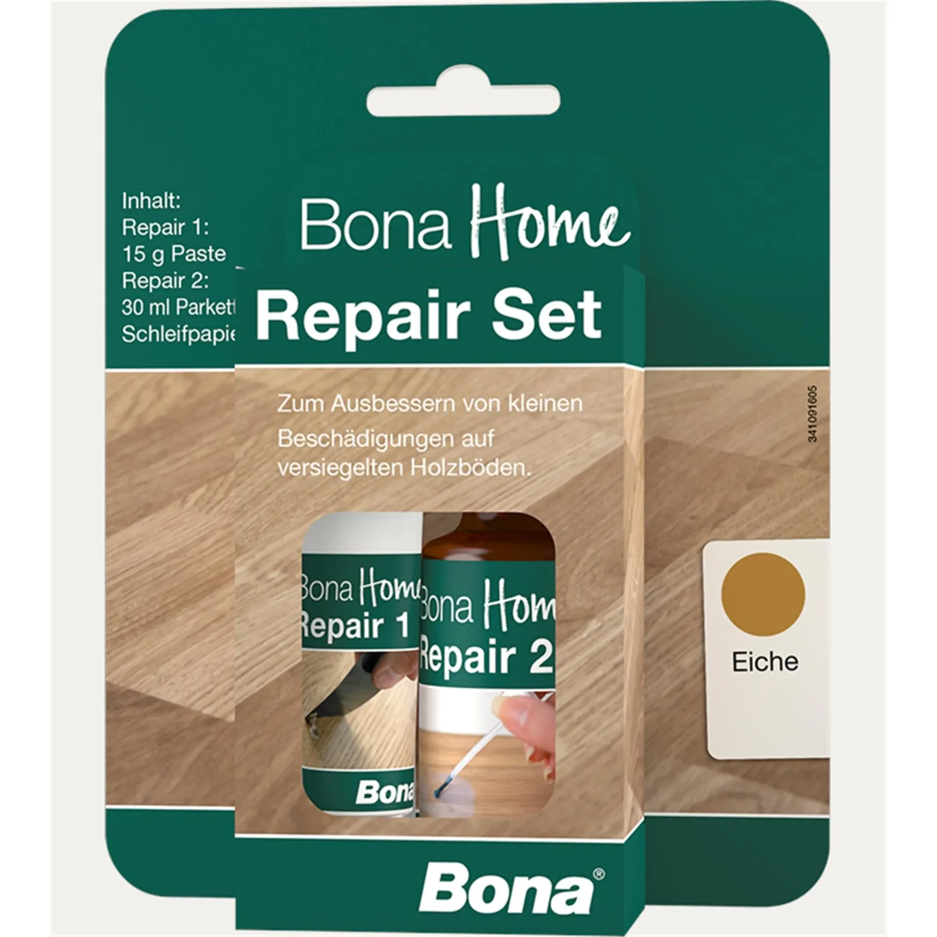 "Kit réparation parquet chêne, Set réparation 4 pièces, reparer rayure image"