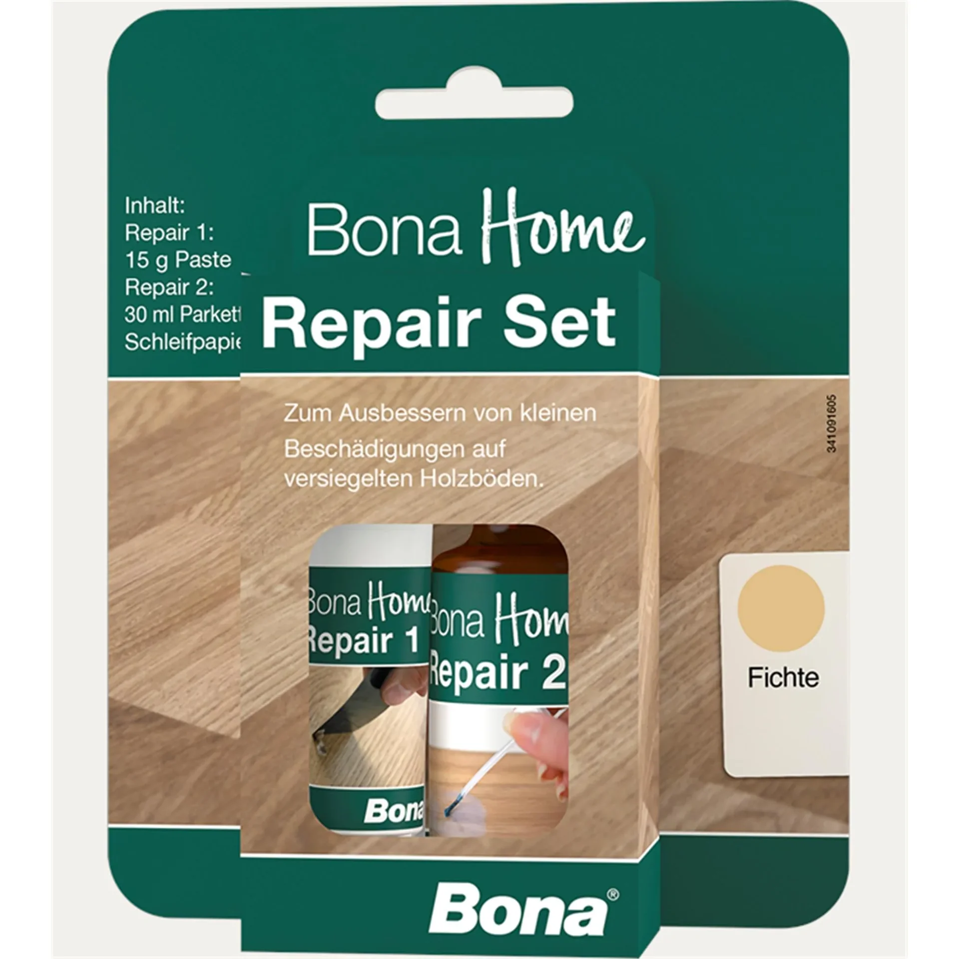 "Kit de réparation bois BONA Home, 4 pièces, pour épicéa/frêne (Ash) image"