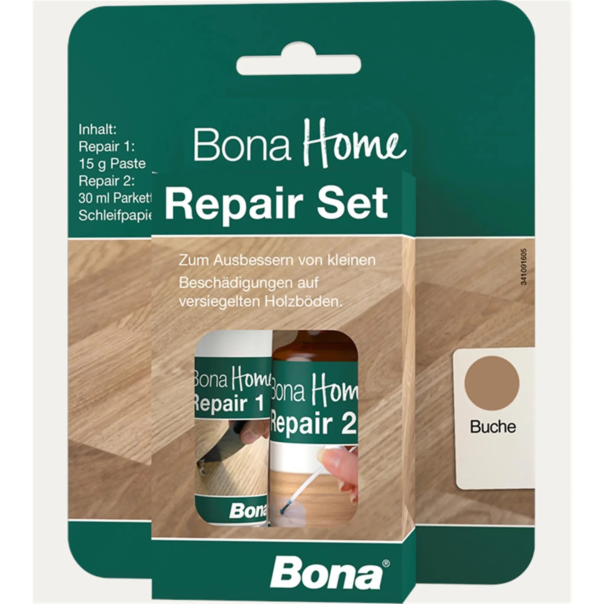"Kit réparation parquet, Kit retouche parquet, Parquet couleur noyer, Set 4 pièces image"