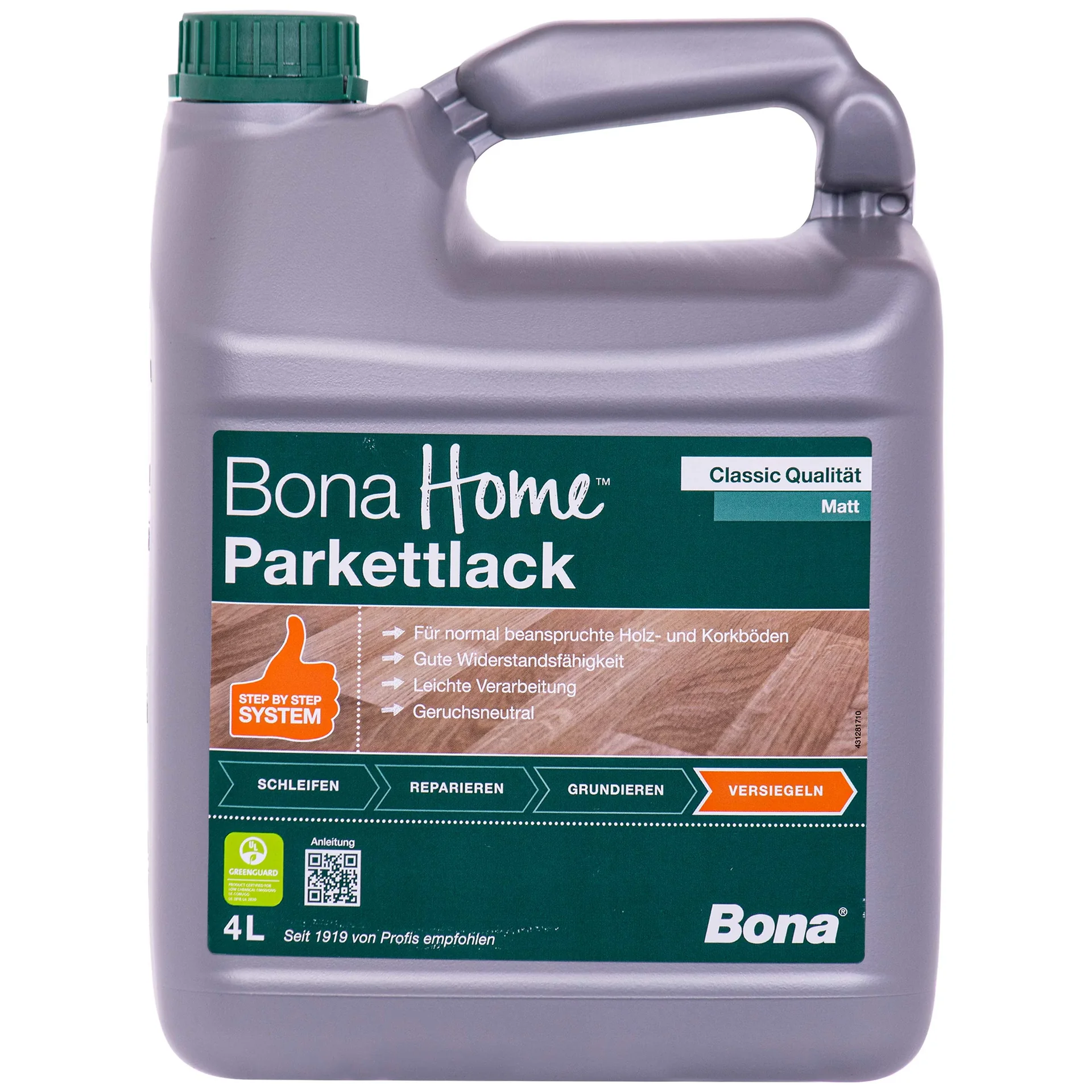 "Vernis parquet 4 litres, vitrificateur parquet mat, vernis bois intérieur, BONA Home Parkettlack Classic, mat image"