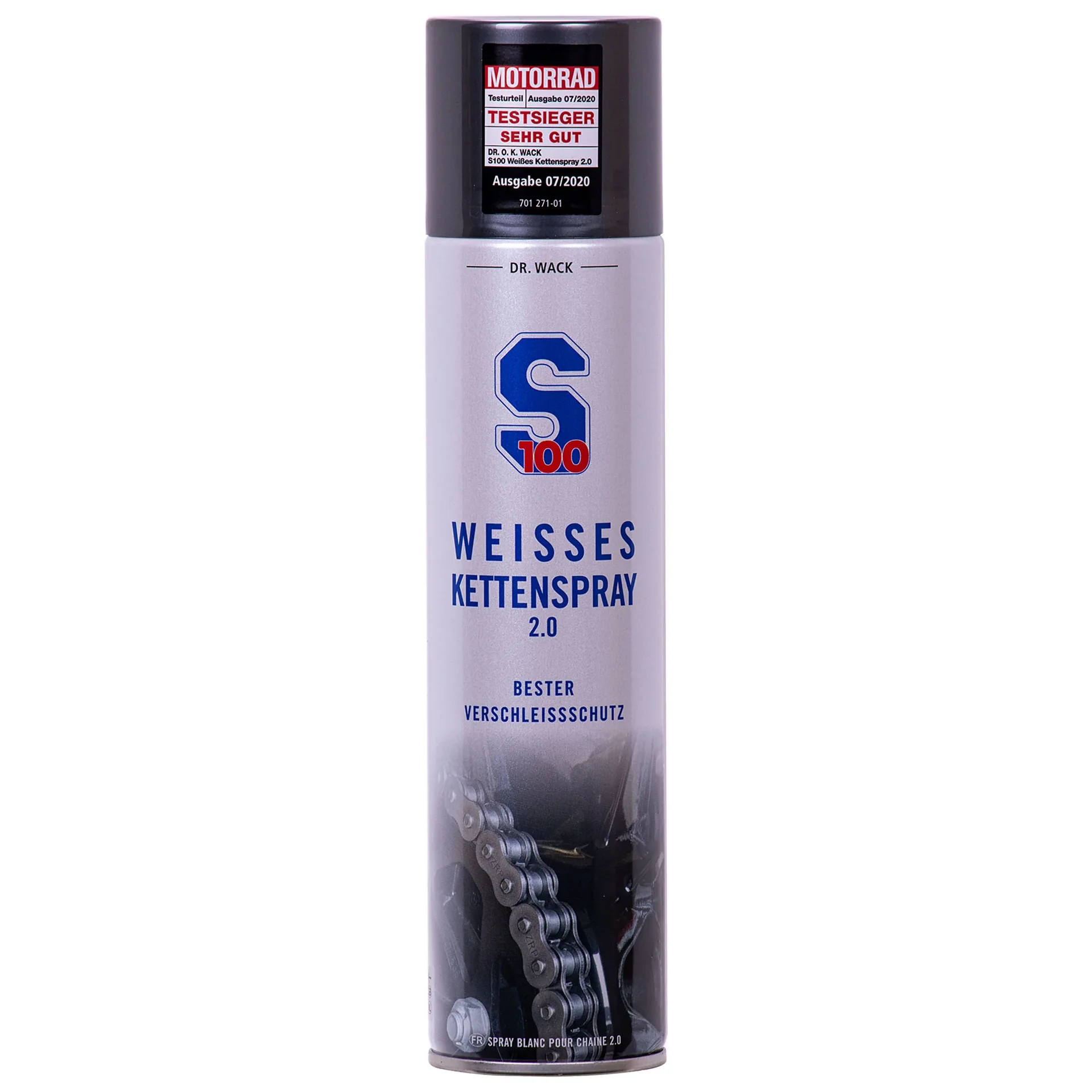 "Graisse chaine moto, spray chaine moto, S100 Weißes Kettenspray 2.0, 400 ml, lubrifiant chaine moto image"