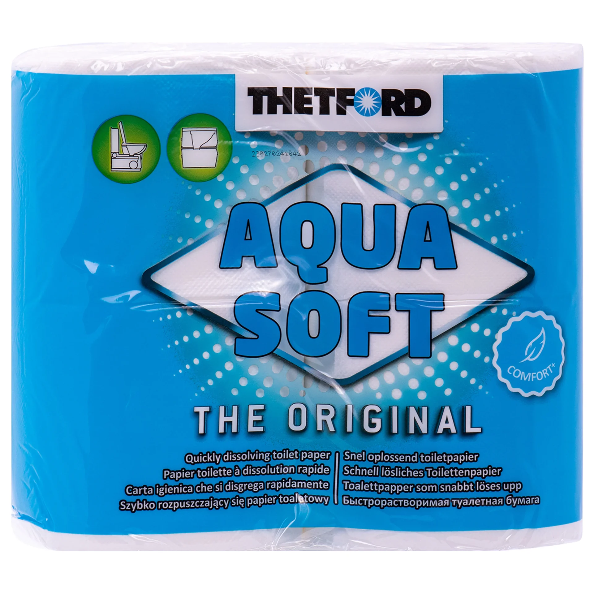 "Papier toilette camping, Aqua Soft, 1 Packung = 4 Rollen, soluble pour camping car, bateau, mobile home, biodégradable image"