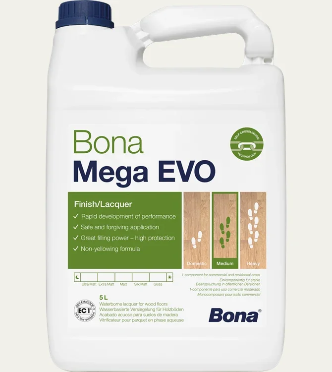 "Vernis parquet mat, Vitrificateur extra mat, BONA MEGA EVO Extramatt 5 Liter image"