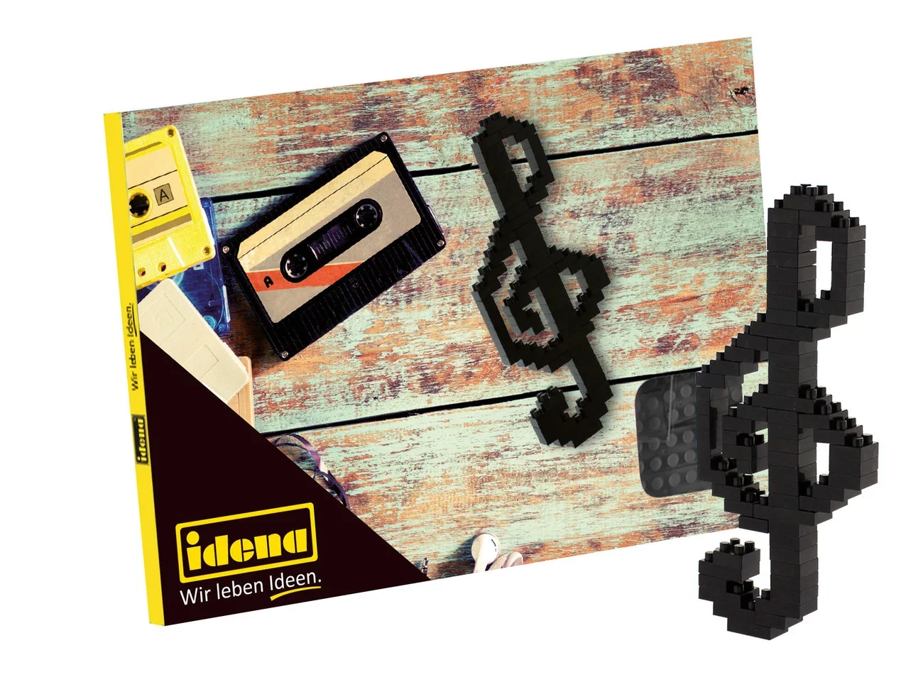 "Idena, Mini briques de construction carte postale – jouets pour enfants et projets créatifs, type : clé de sol image"