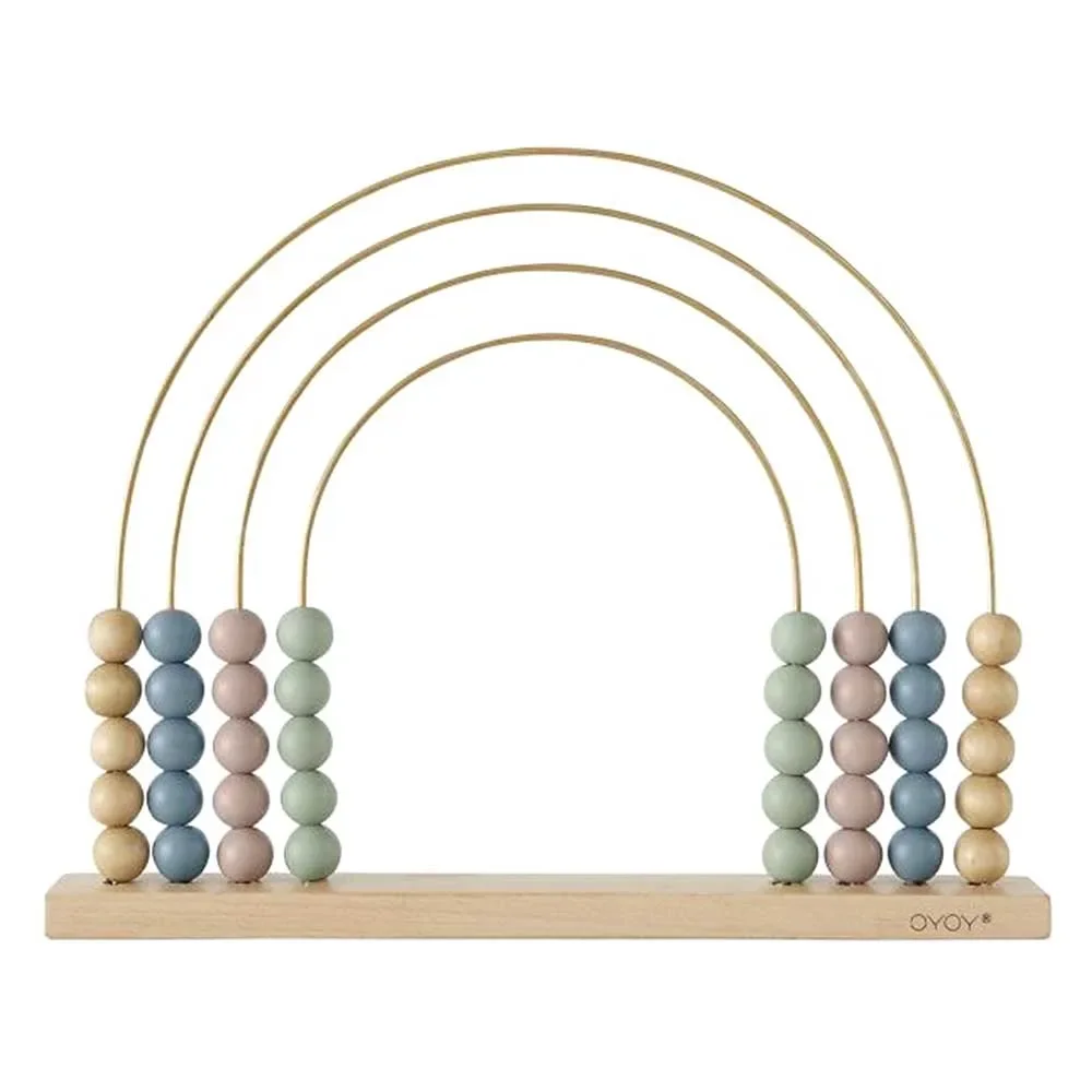 "Oyoy boulier / jouet de motricité arc-en-ciel pastel avec laiton image"