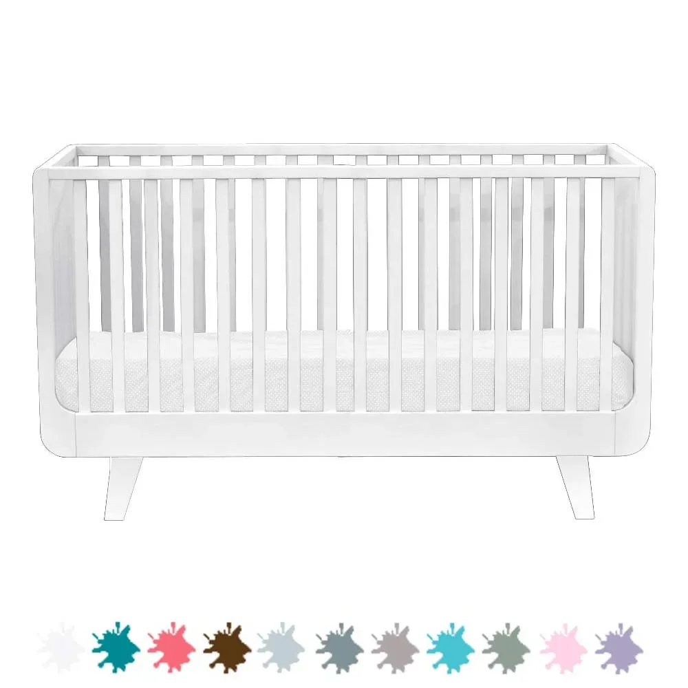 Laurette Lit bebe 70 x 140 cm Joli Mome, Couleur: Gris vert