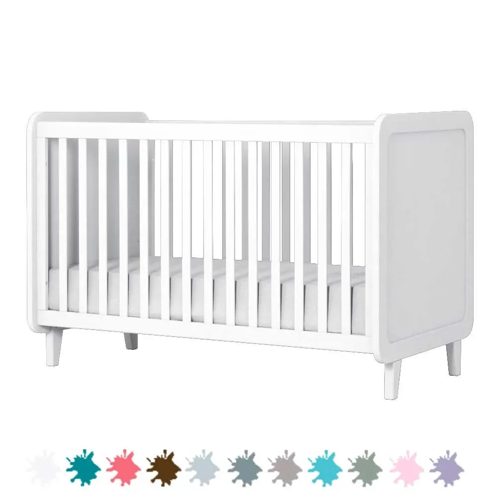 "Laurette Lit bebe 70 x 140 cm Accroche Coeur, Couleur: Gris vert image"
