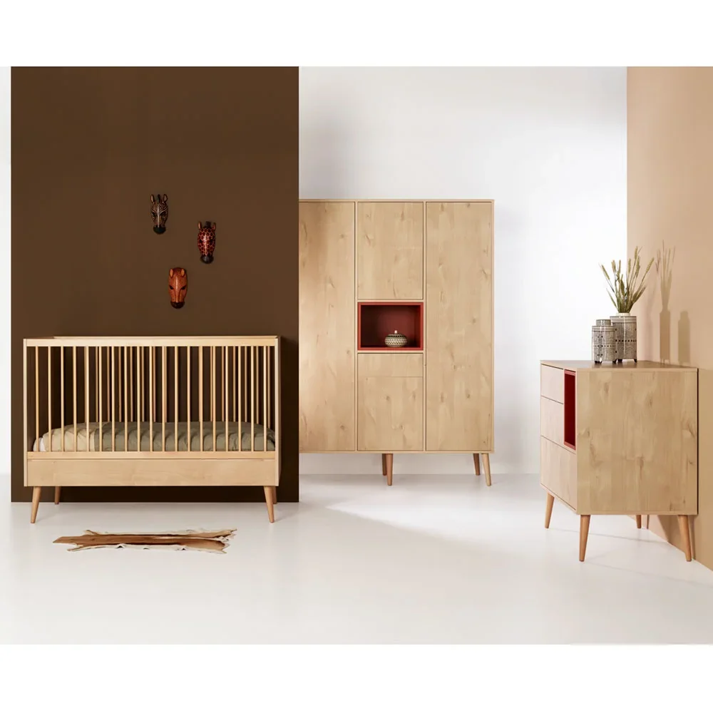"Quax Cocoon Lit bebe imitation chêne naturel 70 x 140 image"