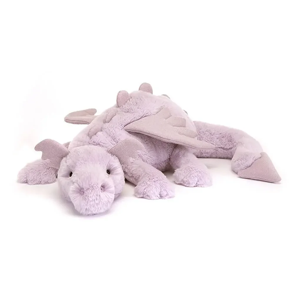 "Jellycat Peluche - Lavender Dragon, Taille: Énorme - H19 X L66 CM image"