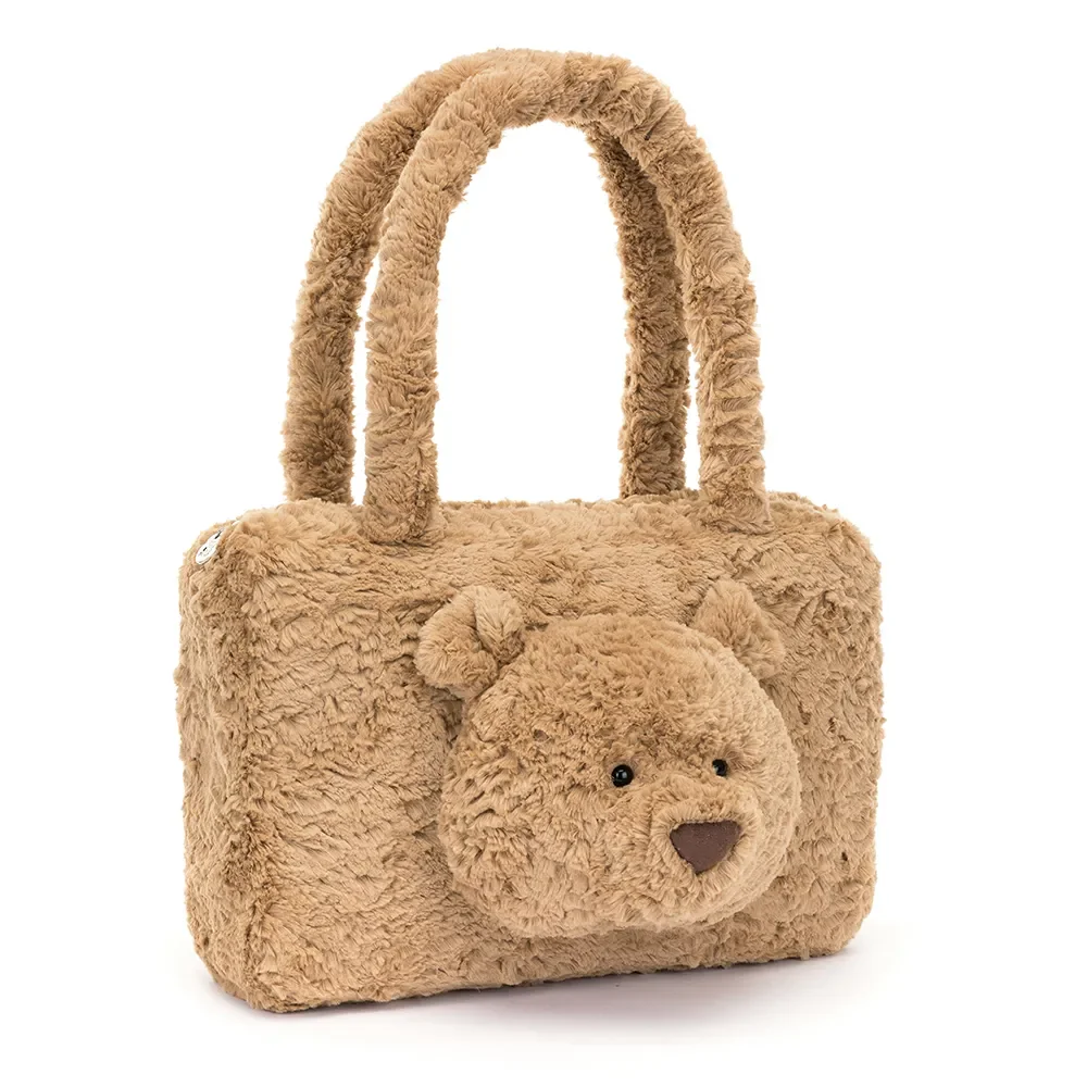 "Sac ours fourre-tout en tissu motif brodé, sac shopping enfant image"