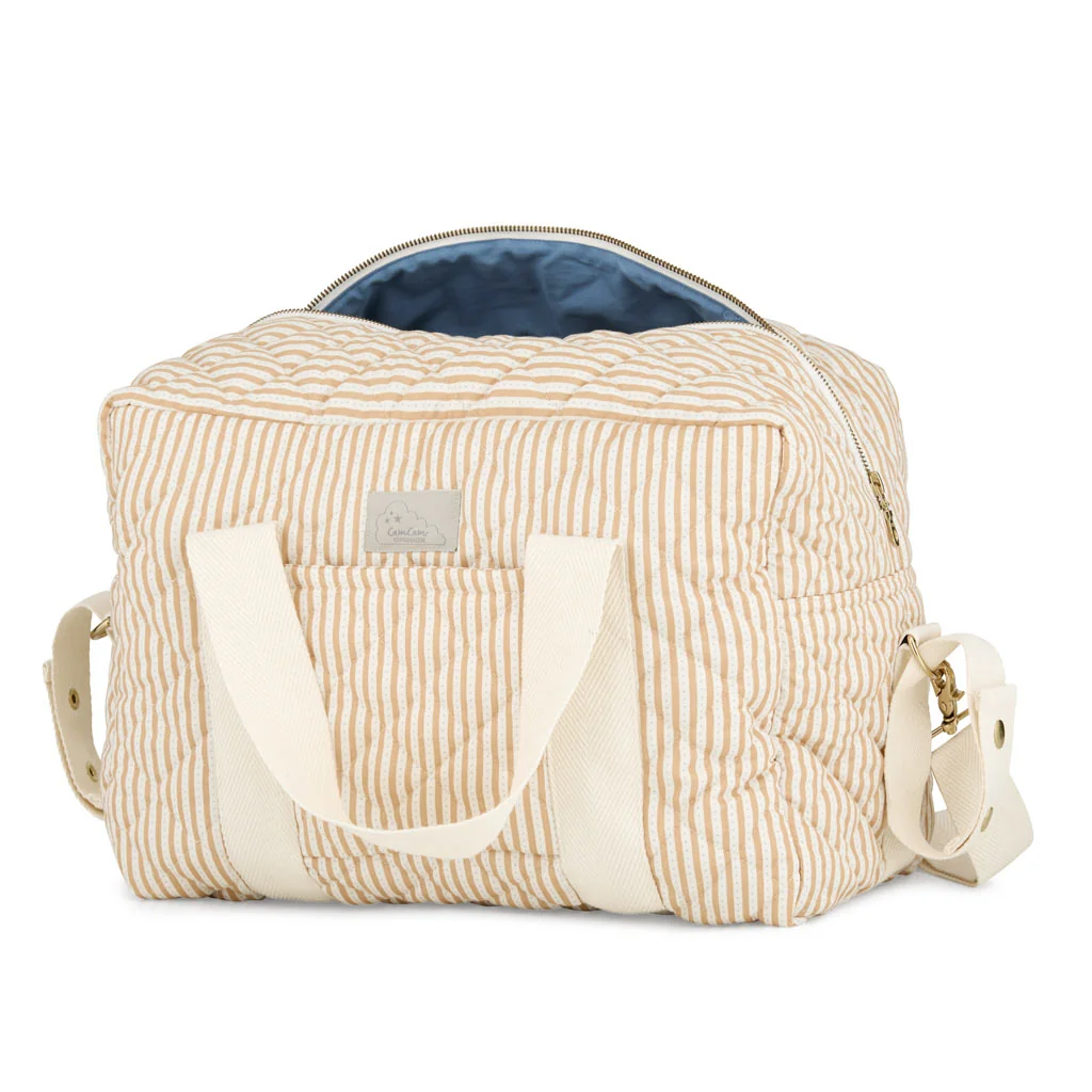 "Sac à langer coton bio spacieux Cam Cam Oatfield, grand sac de maternité, sac de change pratique image"