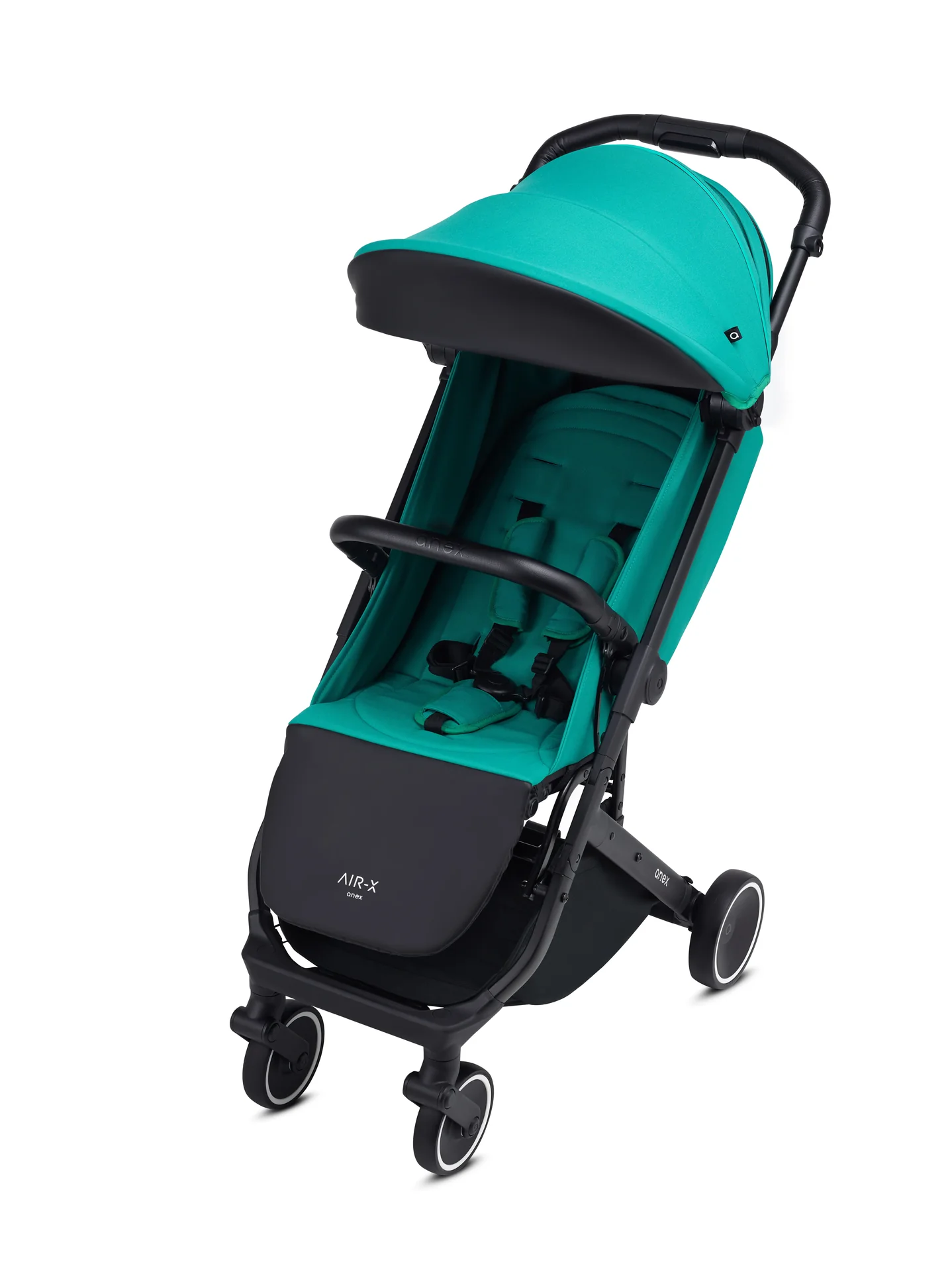"Poussette Anex Air-X légère verte, buggy de voyage confortable, dossier 5 positions image"