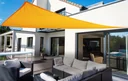 Voile d'ombrage carrée, jaune soleil, 250 x 300 cm