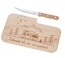Planche à découper « Camping » avec couteau