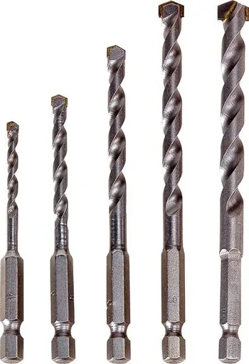 "5-piece carbide drill bit set with hexagon socket image"